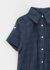 T-farm Pintuck Short Sleeve Check Shirt