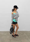 Low-top Boatneck Tencel Long-sleeve Tee