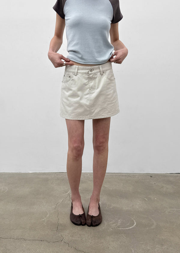 [MADE] Bitollen Belted Cotton Mini Skirt Pants