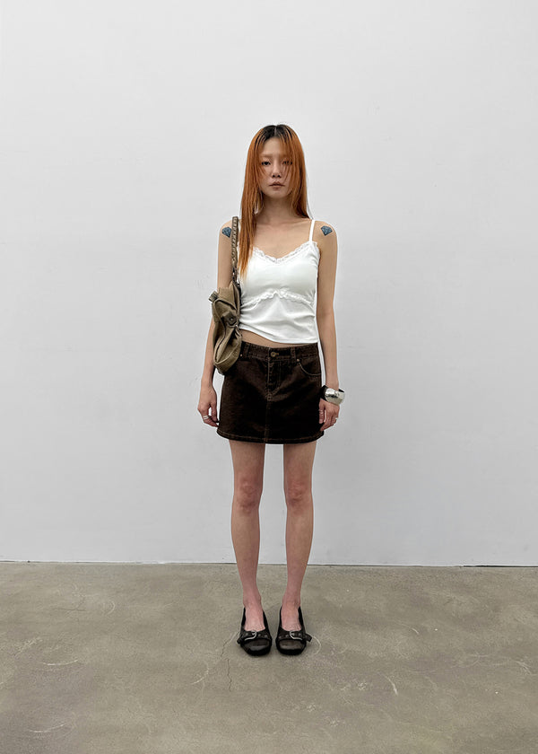 [MADE] Bitollen Belted Cotton Mini Skirt Pants