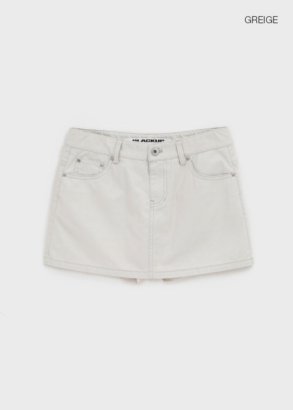 [MADE] Bitollen Belted Cotton Mini Skirt Pants
