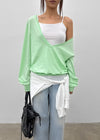 [MADE] Ronis Deep V-neck Summer Cotton Long Sleeve Tee