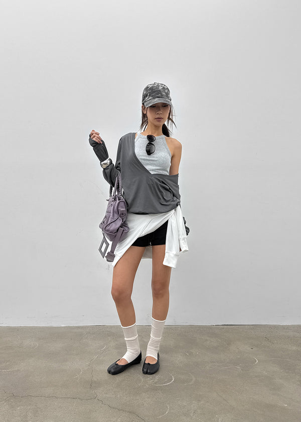 [MADE] Ronis Deep V-neck Summer Cotton Long Sleeve Tee