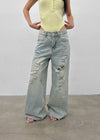 Denfil Damaged Wide Denim Pants