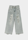 Denfil Damaged Wide Denim Pants