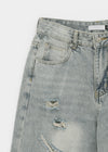 Denfil Damaged Wide Denim Pants