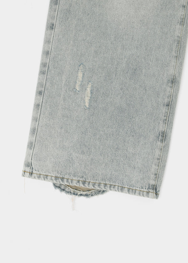 Denfil Damaged Wide Denim Pants