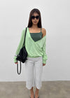 [MADE] Ronis Deep V-neck Summer Cotton Long Sleeve Tee