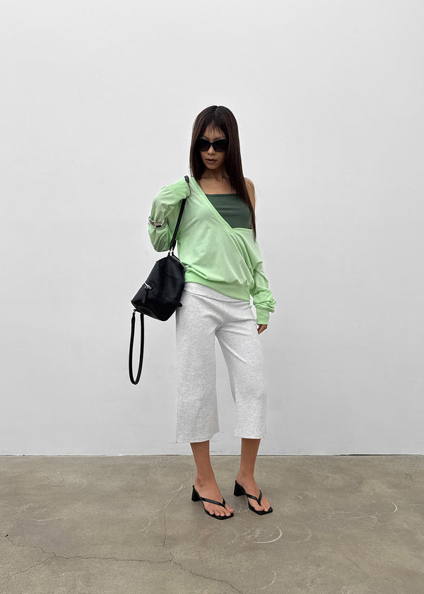 [MADE] Ronis Deep V-neck Summer Cotton Long Sleeve Tee