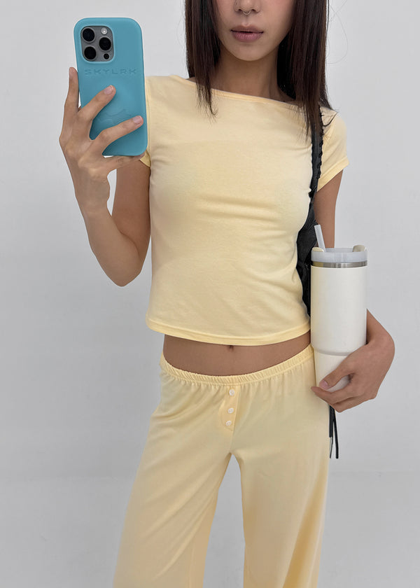 [MADE] Babishell Modal Boat Neck Short Sleeve Top