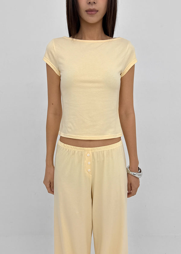 [MADE] Babishell Modal Boat Neck Short Sleeve Top