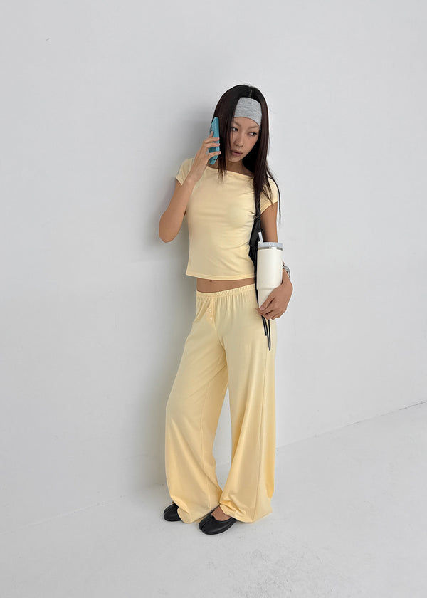 [MADE] Babishell Modal Boat Neck Short Sleeve Top