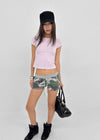 Deep Sea Low-waist Camo Elastic Shorts