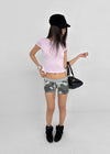 Deep Sea Low-waist Camo Elastic Shorts