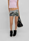 Deep Sea Low-waist Camo Elastic Shorts