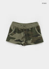 Deep Sea Low-waist Camo Elastic Shorts
