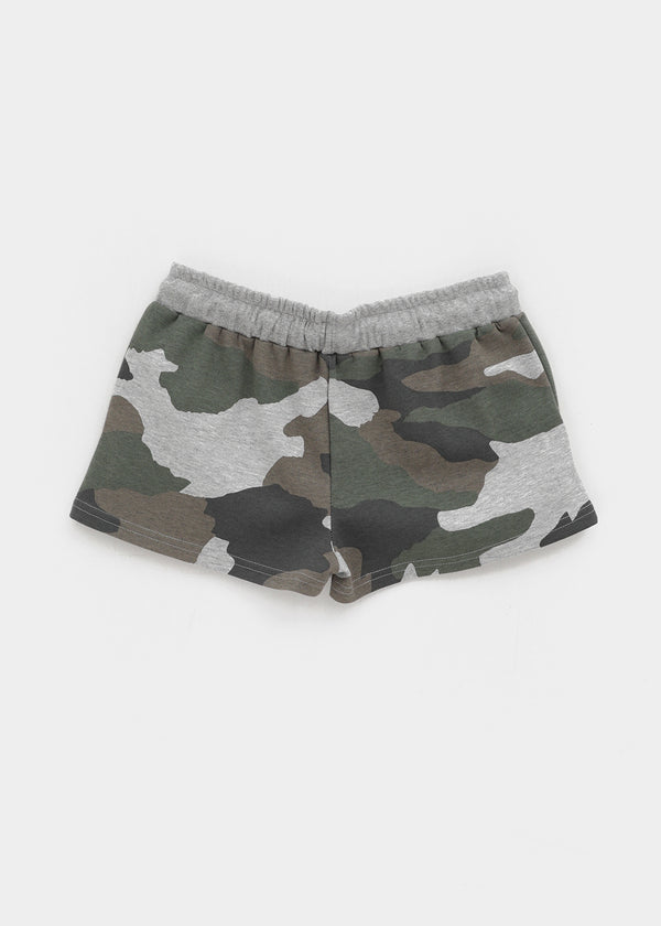 Deep Sea Low-waist Camo Elastic Shorts