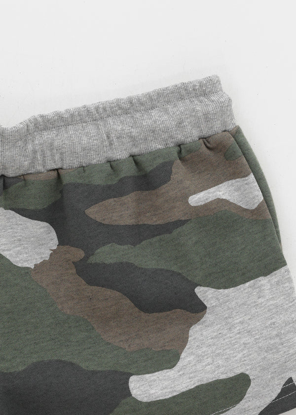 Deep Sea Low-waist Camo Elastic Shorts