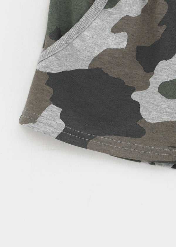 Deep Sea Low-waist Camo Elastic Shorts
