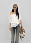Rompu Loose Fit Off-shoulder Short Sleeve Tee