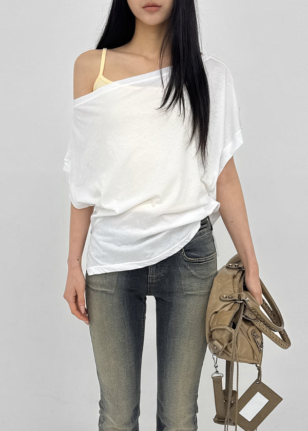 Rompu Loose Fit Off-shoulder Short Sleeve Tee