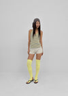 Milky She Striped Halter Sleeveless