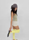 Milky She Striped Halter Sleeveless