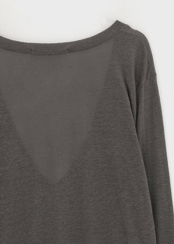 [MADE] Roslyn Deep V-Neck Summer Long Sleeve Top (Linen 55%)