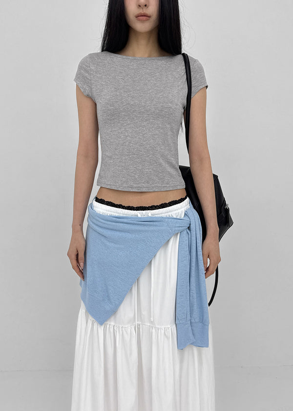 [MADE] Babishell Modal Boat Neck Short Sleeve Top