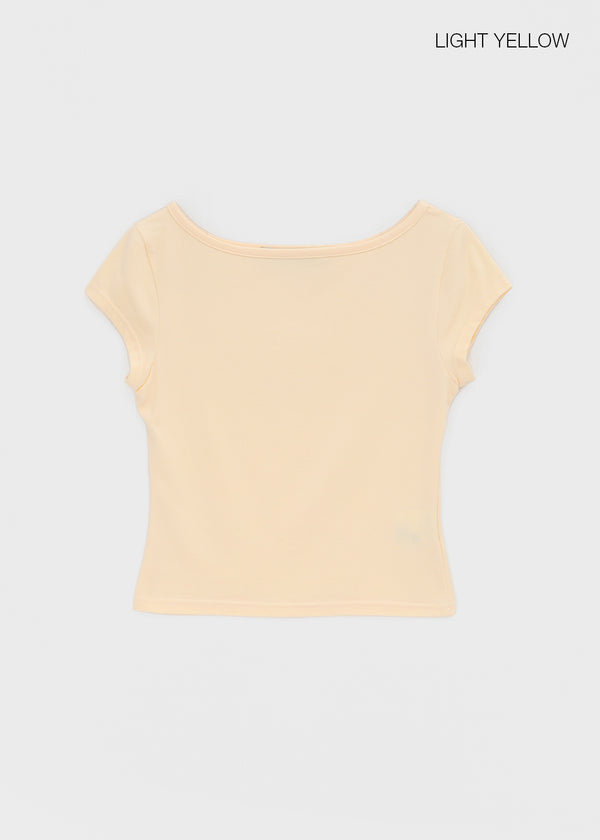 [MADE] Babishell Modal Boat Neck Short Sleeve Top