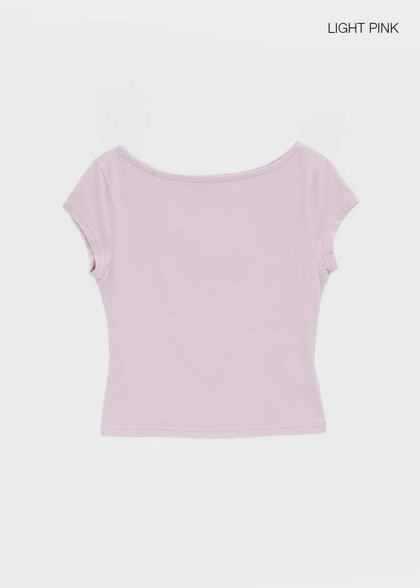 [MADE] Babishell Modal Boat Neck Short Sleeve Top