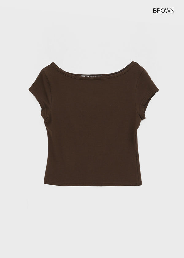[MADE] Babishell Modal Boat Neck Short Sleeve Top