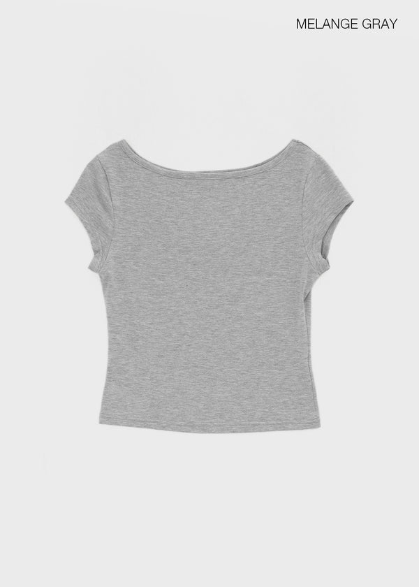 [MADE] Babishell Modal Boat Neck Short Sleeve Top
