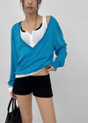 [MADE] Ronis Deep V-neck Summer Cotton Long Sleeve Tee
