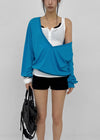 [MADE] Ronis Deep V-neck Summer Cotton Long Sleeve Tee