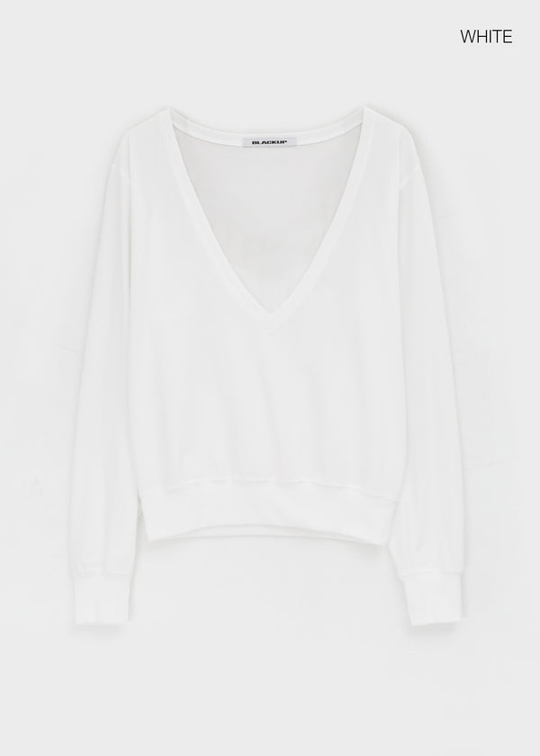 [MADE] Ronis Deep V-neck Summer Cotton Long Sleeve Tee