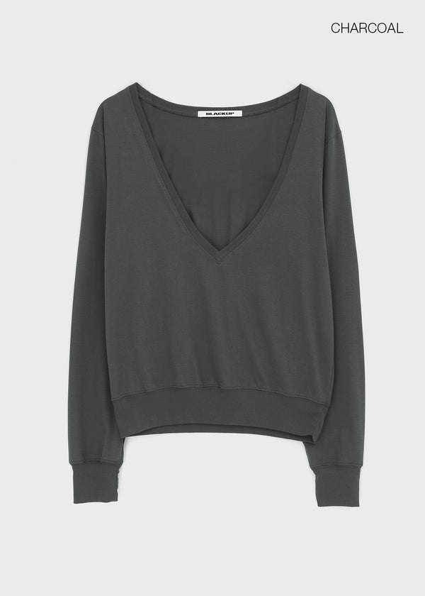 [MADE] Ronis Deep V-neck Summer Cotton Long Sleeve Tee