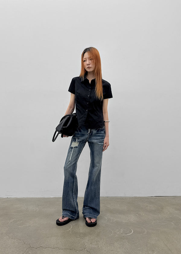 Fithol Low-waist Bootcut Denim Pants