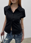 [MADE] Kuriring Cotton-Span Slim Short-Sleeve Shirt