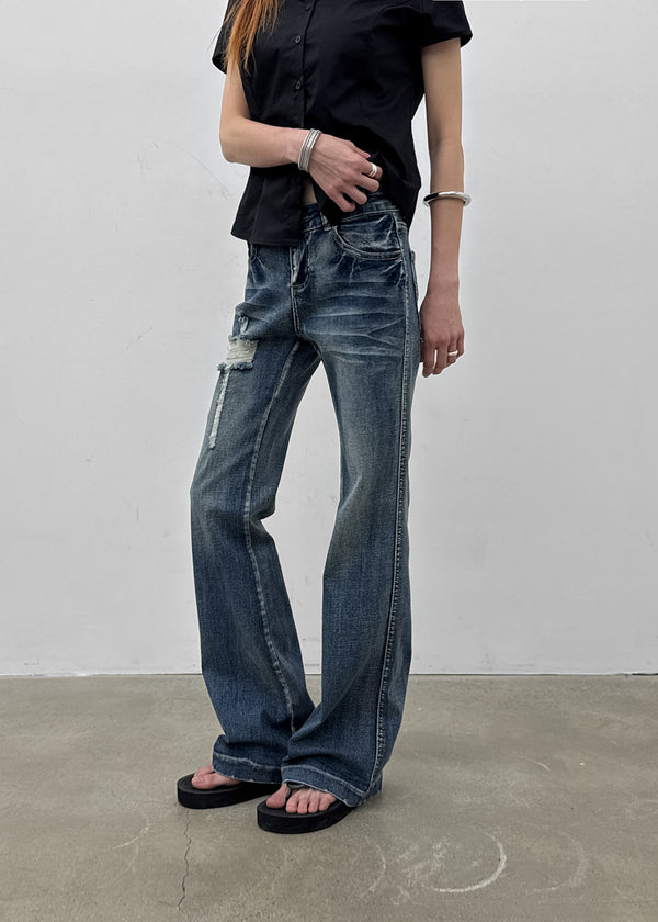 Fithol Low-waist Bootcut Denim Pants