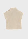 Pingle High-neck Button Short-sleeve Blouse