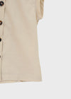 Pingle High-neck Button Short-sleeve Blouse