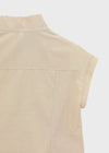 Pingle High-neck Button Short-sleeve Blouse