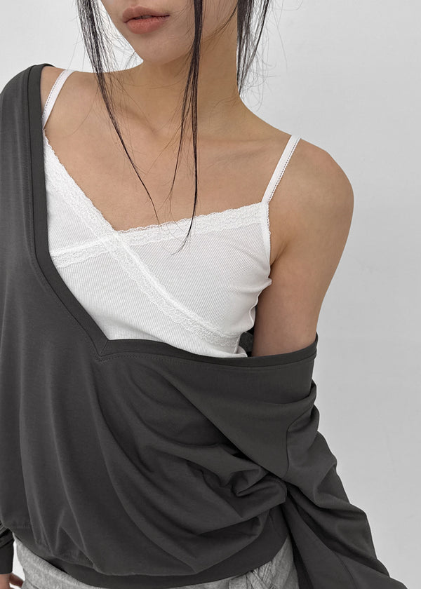[MADE] Ronis Deep V-neck Summer Cotton Long Sleeve Tee