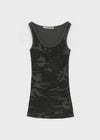 [MADE] Hezri Camo Henley Sleeveless Top