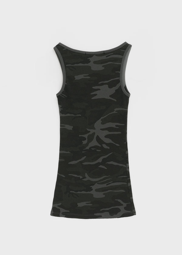 [MADE] Hezri Camo Henley Sleeveless Top