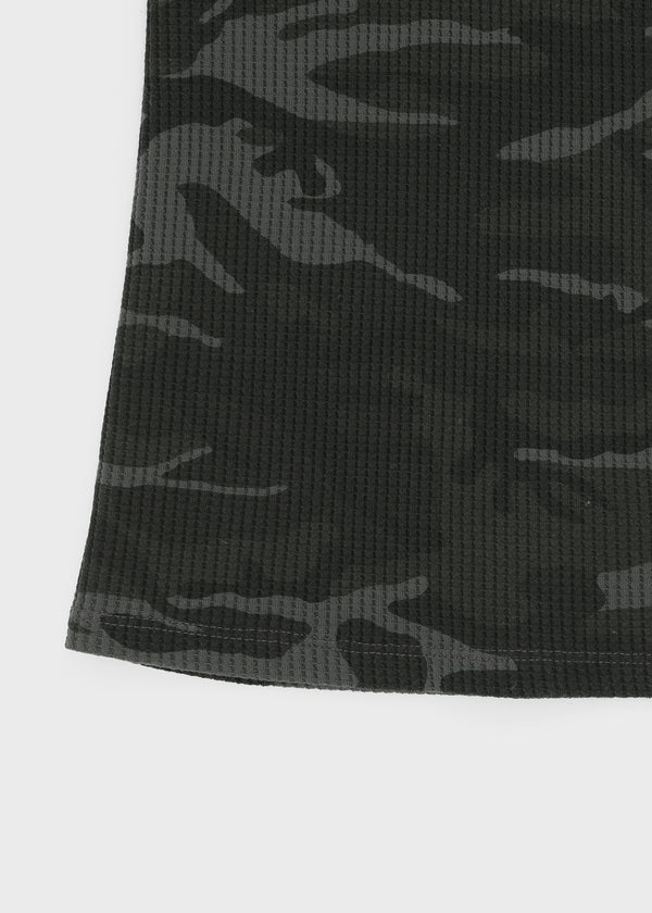 [MADE] Hezri Camo Henley Sleeveless Top