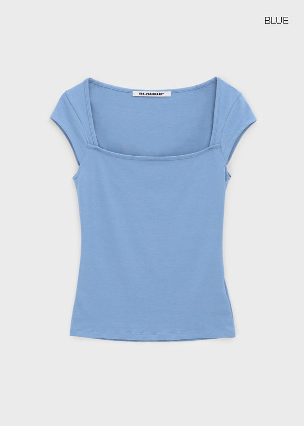 [MADE] Daychi Square Neck Cap Sleeve Short Sleeve Top