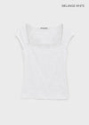[MADE] Daychi Square Neck Cap Sleeve Short Sleeve Top