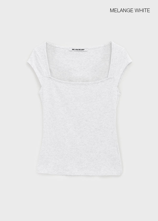 [MADE] Daychi Square Neck Cap Sleeve Short Sleeve Top